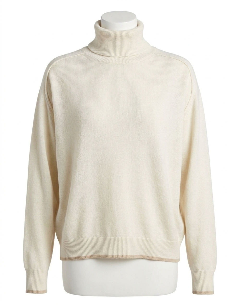 NEW LILLA P easy turtleneck sweater in pearl